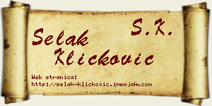 Selak Kličković vizit kartica